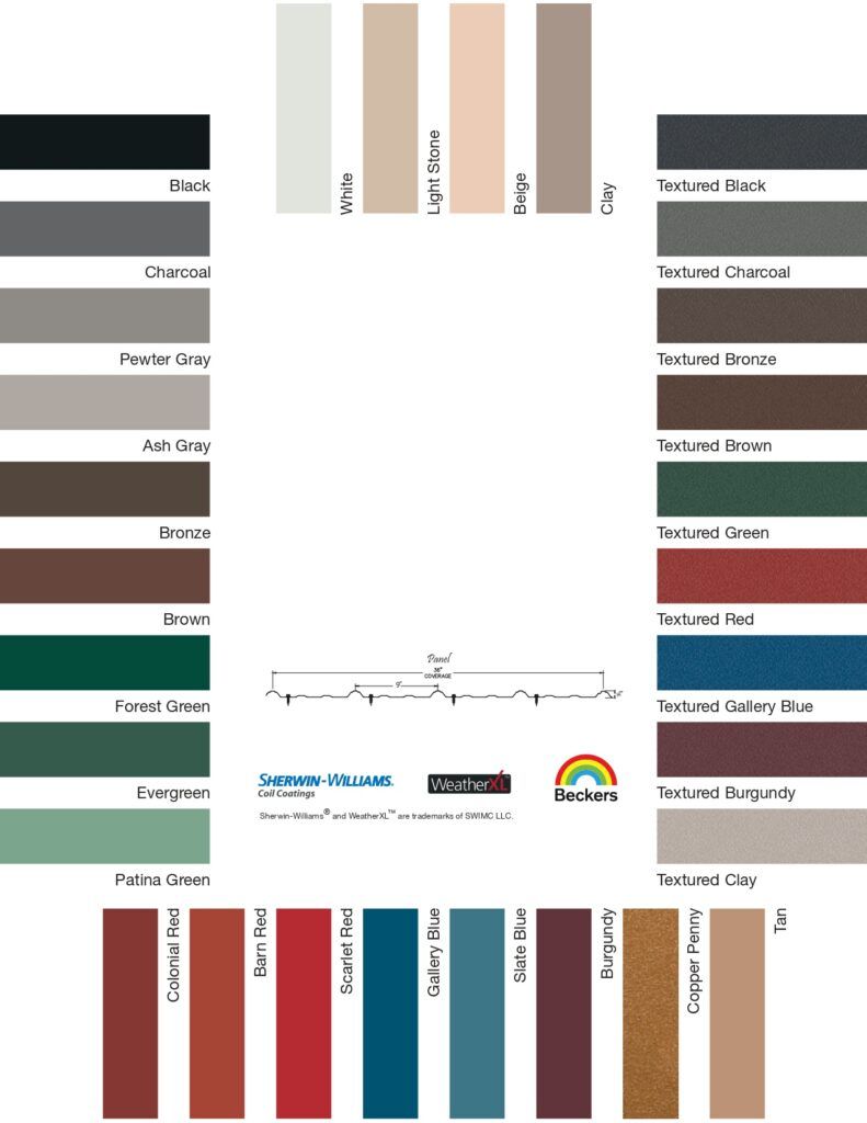 Available Colors for Metal Supplies | Kensington OH | Yoder Metal ...